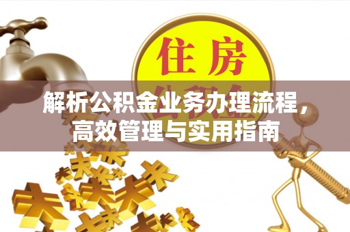 资阳解析公积金业务办理流程，高效管理与实用指南