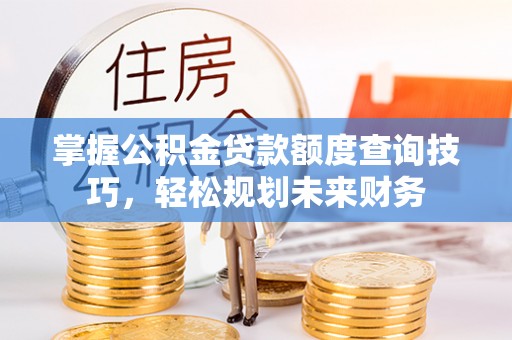资阳掌握公积金贷款额度查询技巧，轻松规划未来财务