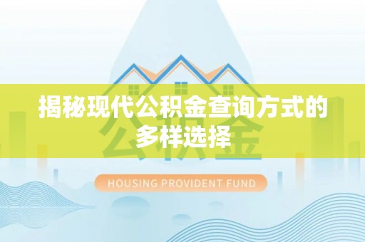 资阳揭秘现代公积金查询方式的多样选择