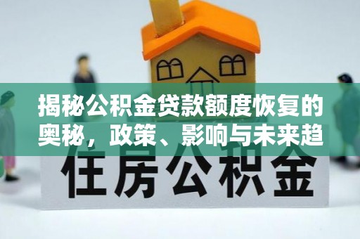 资阳揭秘公积金贷款额度恢复的奥秘，政策、影响与未来趋势