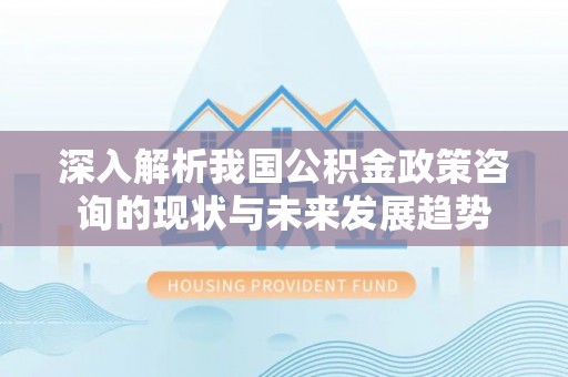 资阳深入解析我国公积金政策咨询的现状与未来发展趋势