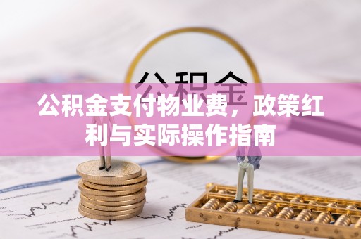 资阳公积金支付物业费，政策红利与实际操作指南